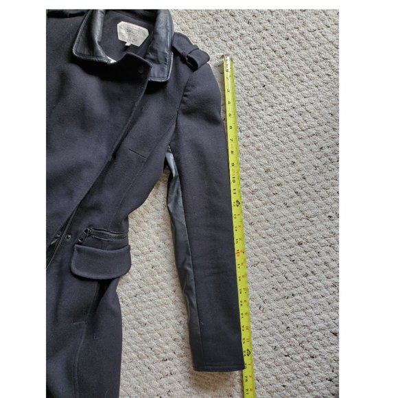 ZARA Black Faux Leather Accent Combination Coat - Picture 12 of 13